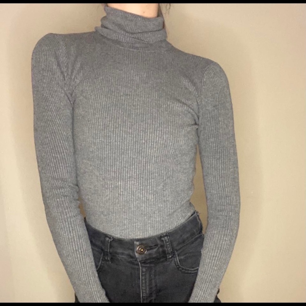 Gray express turtle neck